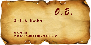 Orlik Bodor névjegykártya